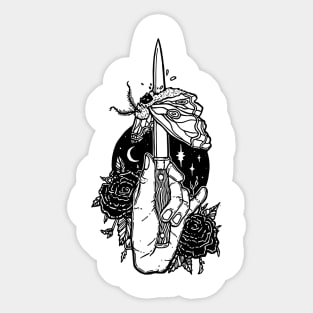 Moth and Dagger Sticker